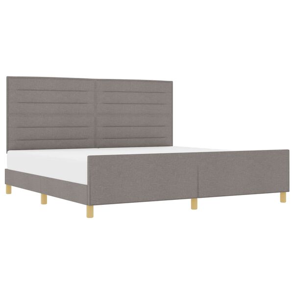 vidaXL Bettgestell mit Kopfteil Taupe 200 x 200 cm Stoff