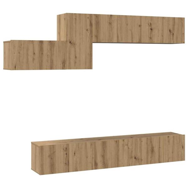 vidaXL TV-Schrank-Set Wandmontiert 7 pcs Artisan-Eiche 60 x 30 x 30 cm
