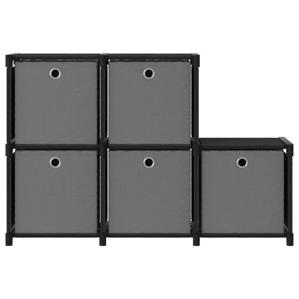 vidaXL W&uuml;rfelregal mit 5 Boxen Schwarz 103x30x72,5 cm Stoff