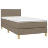 vidaXL Boxspringbett mit Matratze Taupe 90x190 cm Stoff