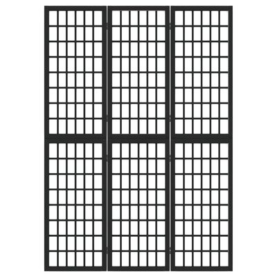 vidaXL 3-tlg. Paravent Japanischer Stil Faltbar 120x170 cm Schwarz
