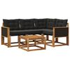 vidaXL Outdoor-Sofagarnitur 5 stk. Natur und Schwarz