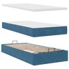 vidaXL Ottoman-Bett mit Matratze & LEDs Dunkelblau 100x200 cm Samt