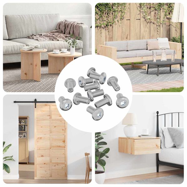 vidaXL Schraube mit Sperre Uni 4865 pcs Silber Stahl