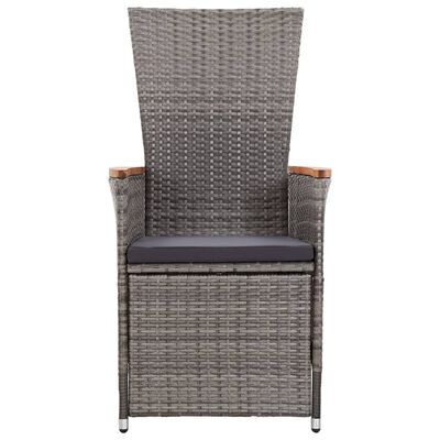 vidaXL 3-tlg. Garten-Lounge-Set mit Kissen Poly Rattan Grau