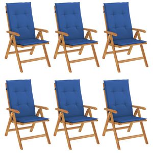 vidaXL Gartenst&uuml;hle mit Kissen 6 Stk. Massivholz Teak