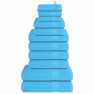 vidaXL 12-tlg. Handtuch-Set FROGN T&uuml;rkis 360 g/m&sup2;