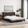 vidaXL Bett mit Matratze "Hvar" Dunkelbraun 160x200 cm Stoff
