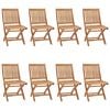 vidaXL Klappbare Gartenst&uuml;hle mit Kissen 8 Stk. Massivholz Teak