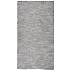 vidaXL Outdoor-Teppich Flachgewebe 80x150 cm Braun und Blau