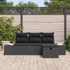 vidaXL Sofa Set mit Kissen 4 pcs Poly-Rattan