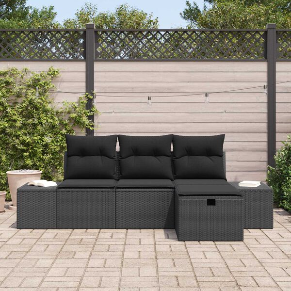 vidaXL Sofa Set mit Kissen 4 pcs Poly-Rattan