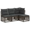 vidaXL Gartensofa-set 4 stk. Grau Poly-Rattan