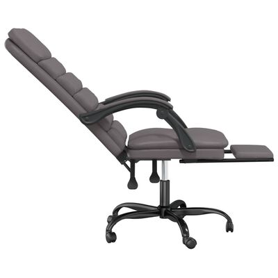 vidaXL Bürostuhl mit Massagefunktion Grau Kunstleder
