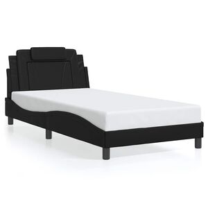 vidaXL Bettgestell "Viana" ohne Matratze Schwarz 100x200 cm Kunstleder