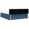 vidaXL Ottoman-Bett mit Matratzen & LEDs Blau 200x200 cm Stoff