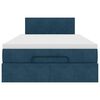 vidaXL Ottoman-Bett mit Matratze & LEDs Dunkelblau 120x200 cm Samt