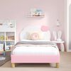 vidaXL Kinderbettgestell mit Kopfteil mit Kopfteil Rosa 90 x 190 cm PU