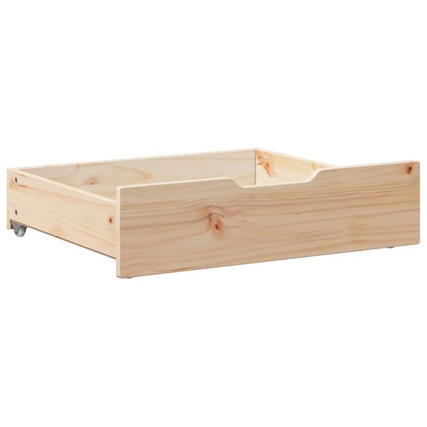 vidaXL Bettschubladen mit Rollen 2 Stk. 75x55x17 cm Massivholz Kiefer