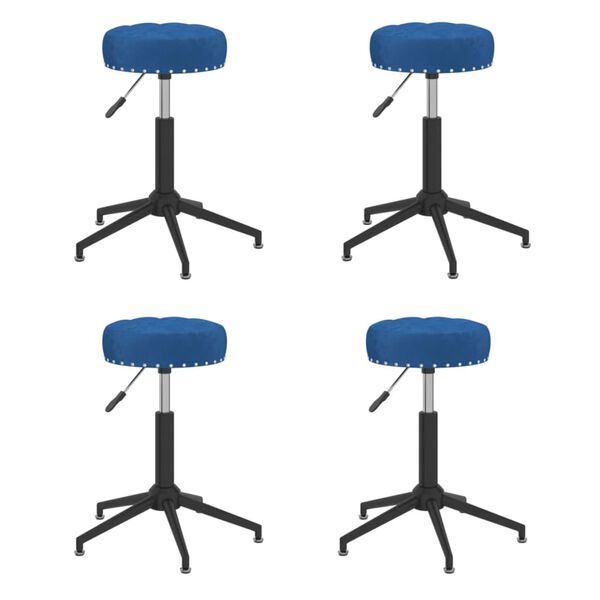 vidaXL Esszimmerst&uuml;hle 4 Stk. Drehbar Blau Samt