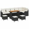vidaXL Garten-Sofa-Set 10 pcs Schwarz Poly-Rattan