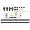 vidaXL Schiebet&uuml;rbeschlag-Set 200 cm Stahl Schwarz