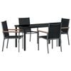 vidaXL Garten Essgruppe 5 Stk. Schwarz Pulverbeschichteter Stahl