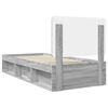 vidaXL Bettrahmen Graues Sonoma 90 x 200 cm Massives Kiefernholz