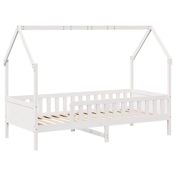 vidaXL Kinderbett Hausbett Wei&szlig; 90x190 cm Massivholz Kiefer