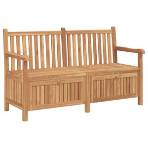 vidaXL Gartenbank mit Speicher 150 x 60 x 90 cm Massivholz Teak