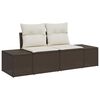 vidaXL Gartensofa-set mit Speicher 3 pcs Braun und Creme Poly-Rattan