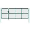 vidaXL Maschen-Gartentor Gr&uuml;n 350x125 cm Verzinkter Stahl