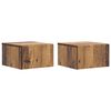 vidaXL Wandmontierter Nachttisch 2 stk. Altholz 33 x 34,5 x 20 cm