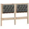 vidaXL Kopfteil Braun und Dunkelgrau 120 cm Massivholz Kiefer