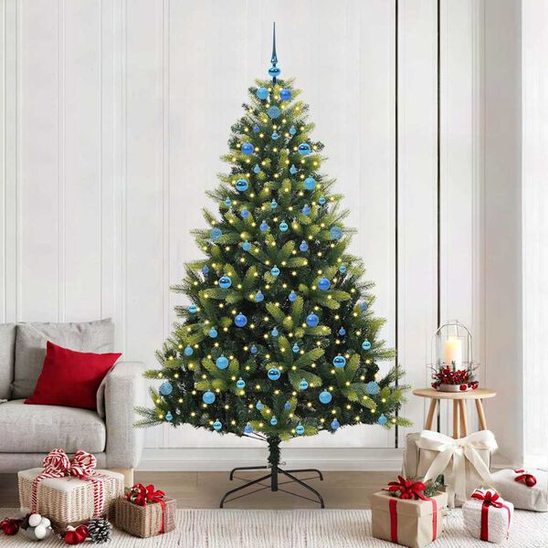 vidaXL K&uuml;nstlicher Klapp-Weihnachtsbaum mit 300 LEDs Gr&uuml;n 210 cm