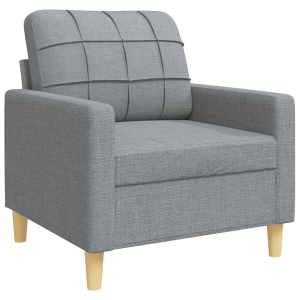 vidaXL 3-tlg. Sofagarnitur Hellgrau Stoff