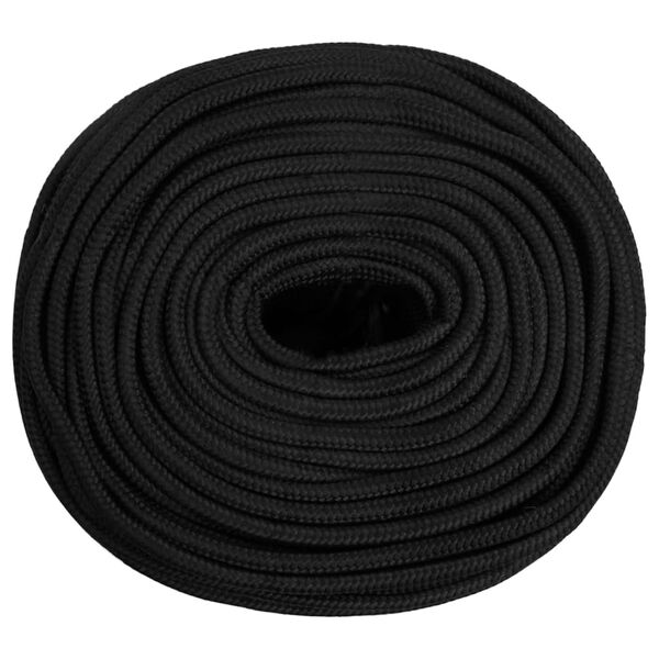 vidaXL Bootsseil Schwarz 6 mm 250 m Polypropylen