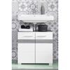 Trendteam Waschbeckenunterschrank Set-One Wei&szlig; und Rauchsilbern