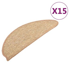 vidaXL Stufenmatten 15 Stk. 65x21x4 cm Hellbraun Halbrund Gro&szlig;