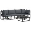 vidaXL Gartensofa-set 5 Stk. Schwarz Metall