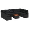 vidaXL Gartensofa-set 10 Stk. Schwarz Poly-Rattan