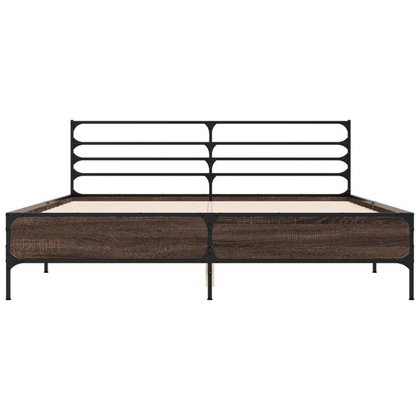 vidaXL Bettgestell R&auml;uchereiche 150x200 cm Holzwerkstoff und Metall