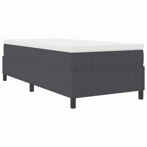 vidaXL Boxspringbett Dunkelgrau und Wei&szlig; 90 x 190 cm Cordstoff