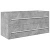 vidaXL 2-tlg. Badm&ouml;bel-Set Betongrau Holzwerkstoff