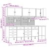 vidaXL Arbeitsschrankset mit Schubladen mit Regal 12 pcs Rot und Grau