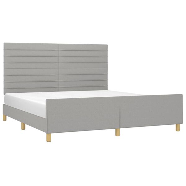 vidaXL Bettgestell ohne Matratze Hellgrau 180x200 cm Stoff