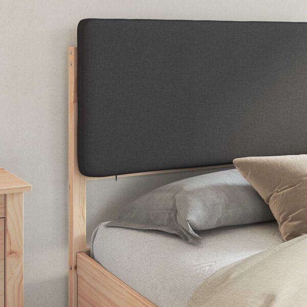 vidaXL Bettgestell mit gepolstertem Kopfteil Dunkelgrau 200 x 200 cm