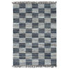 vidaXL Chindi-Teppich Handgewebt Denim 80x160 cm Blau