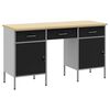 vidaXL Werkbank mit Schubladen 3 pcs Schwarz Ingenieure Holz und Stahl