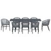 vidaXL Garten Essgruppe 9 pcs Grau Poly-Rattan